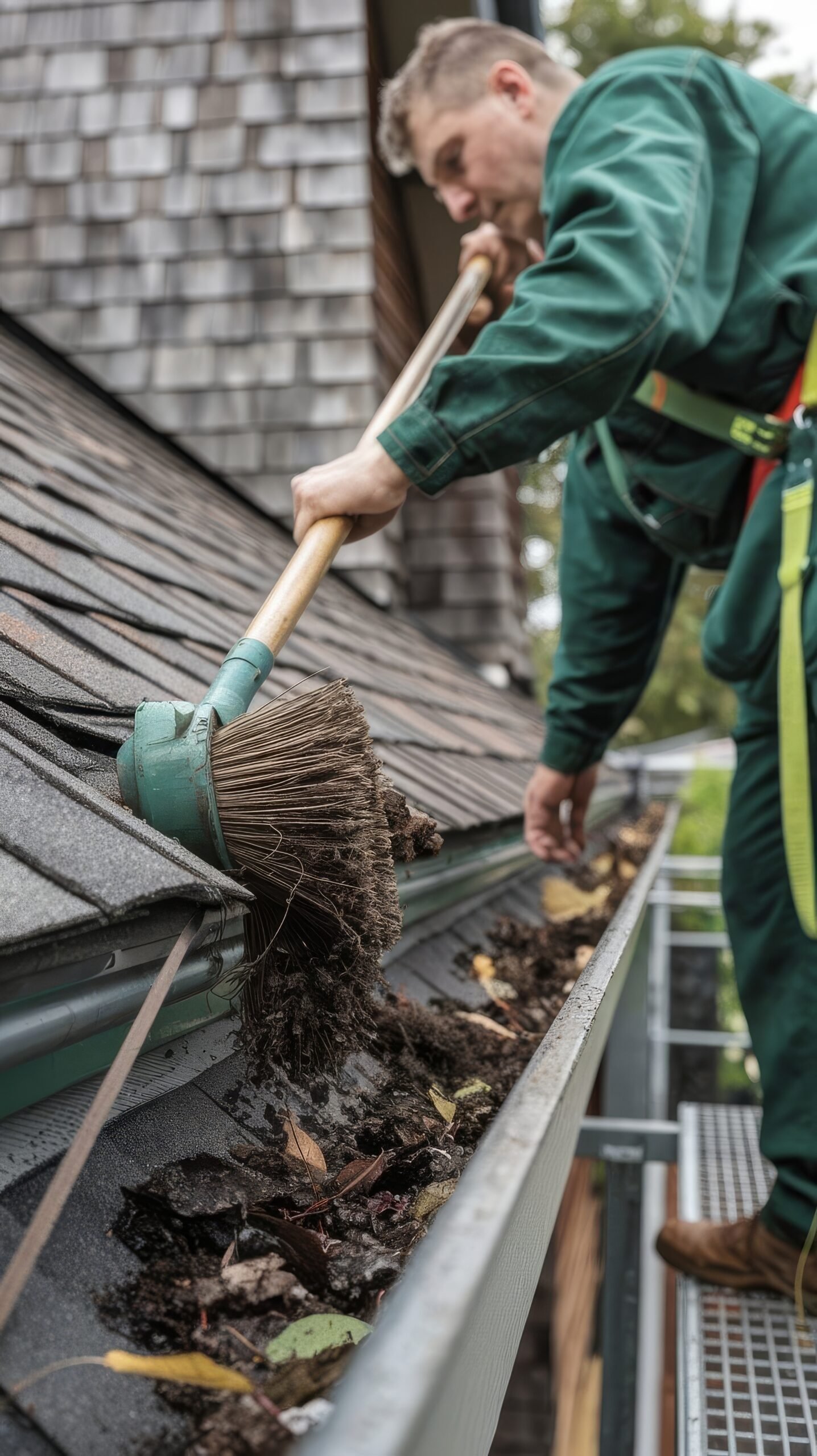 Gutter Cleaning Process